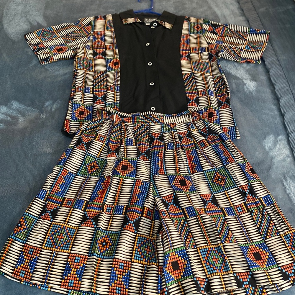 Vintage Culottes Skirt and Blouse